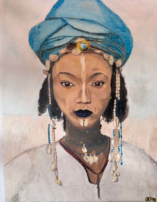 Woman in Blue Turban